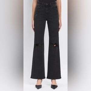 Velvet Black Distressed Wide Leg Jeans Size 28 NWT